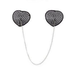 Embellished Heart Shaped Pasties in Black